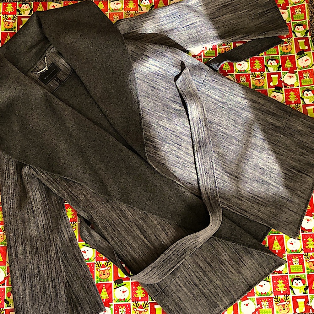 *Cold Weather Approved* BCBGMAXAZRIA Charcoal Wool Wrap Coat